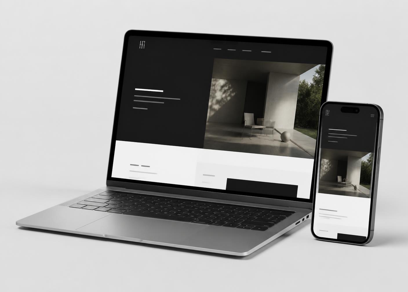 Moderne Website auf Laptop und Smartphone dargestellt